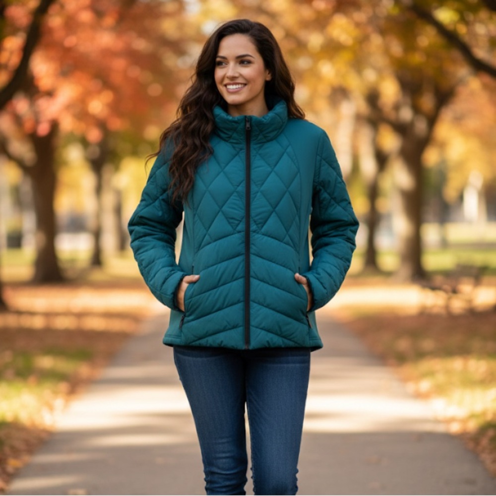 Bernardo Performance Green Puffer Quilted‎ Winter Coat Size 3X